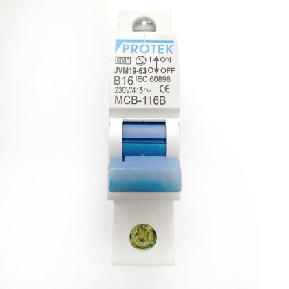 Protek JVM19-63 MCB-116B B16 16A 16 Amp MCB Circuit Breaker Type B